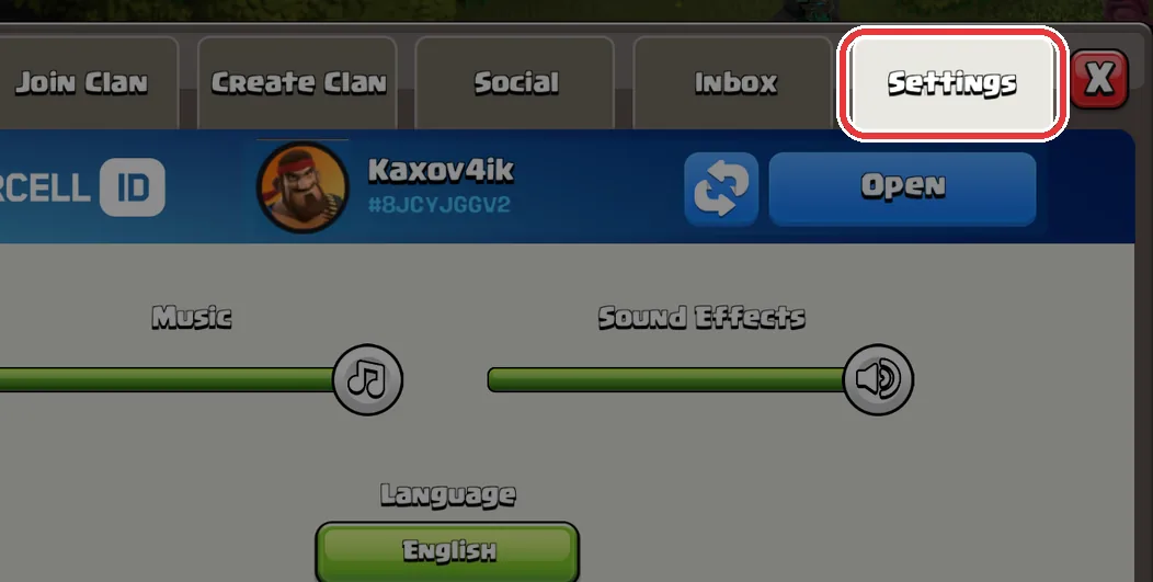 Tap the Settings tab.
